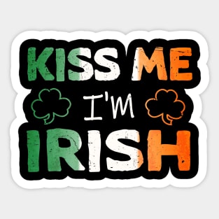 Kiss Me I'm Irish Ireland Flag shamrock St Patrick's day Sticker